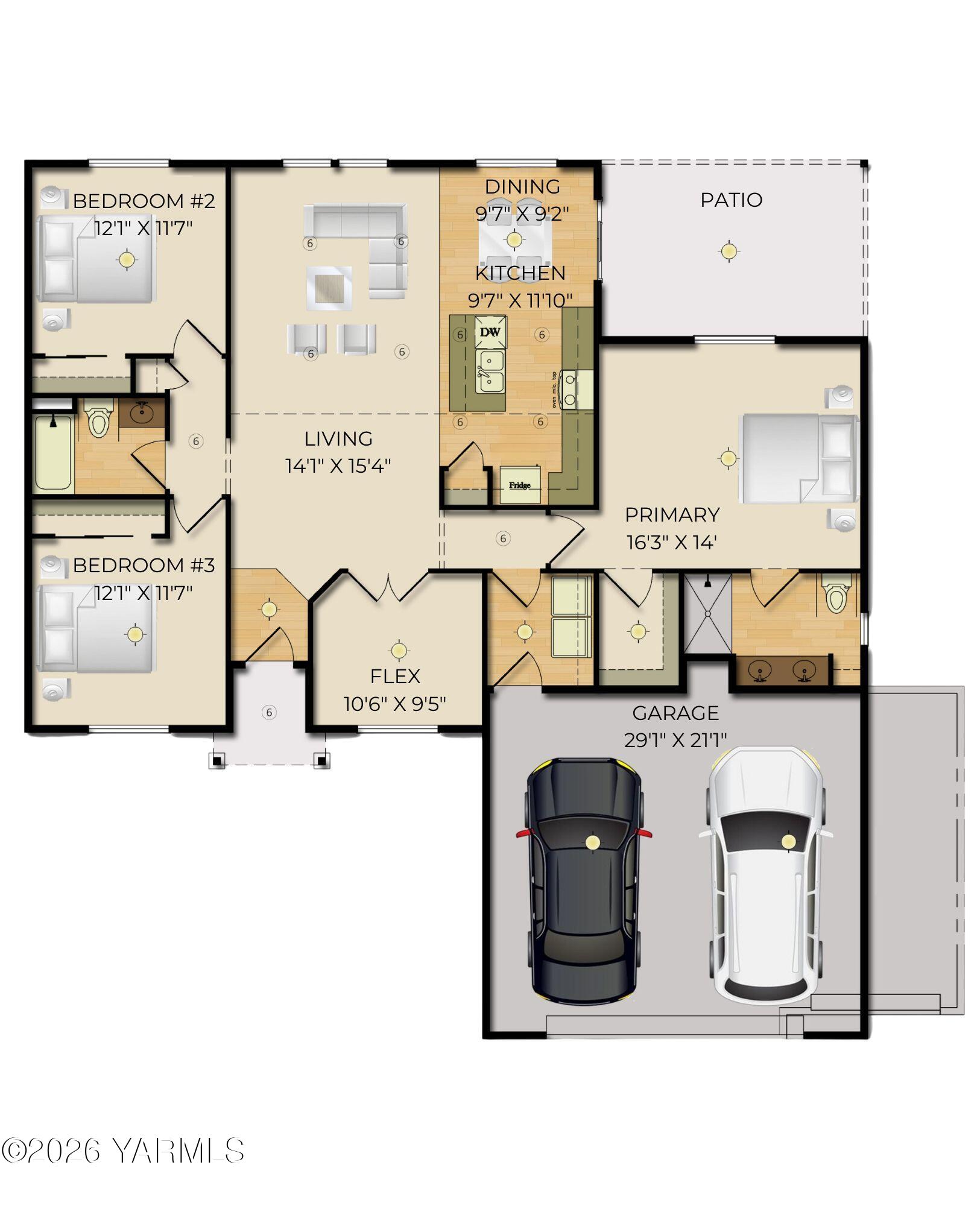 606 Grapevine Street, Unit PHASE 3 LOT 8) SPEC Grandview, WA 98930 - Photo 28 of 28 a picture of a floor plan