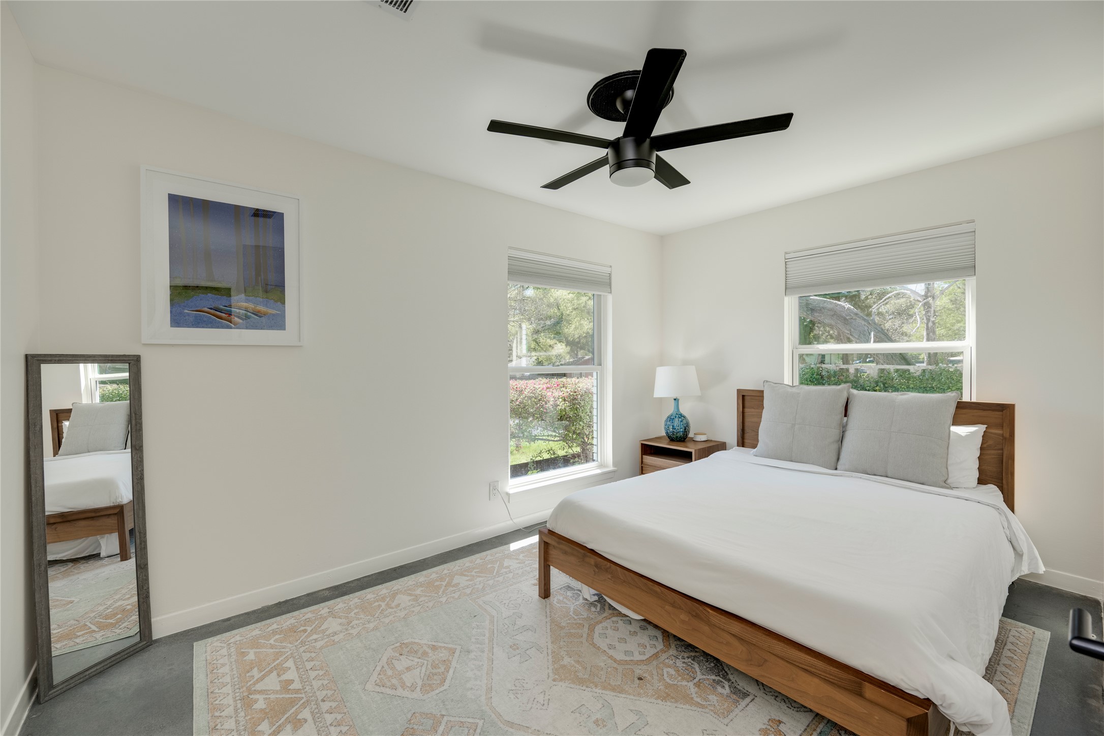 3606 Wilson Street Austin, TX 78704 - Photo 14 of 34 Bedroom featuring baseboards and a ceiling fan