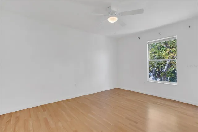 an empty room with a window