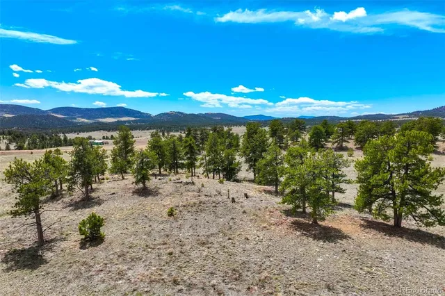 a view of a dry yard with mountain