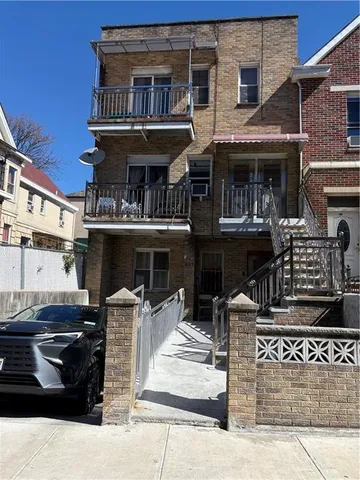 a front view of a building with street