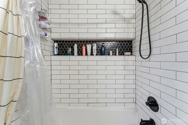 a bathroom with a shower