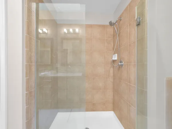 a bathroom with a shower