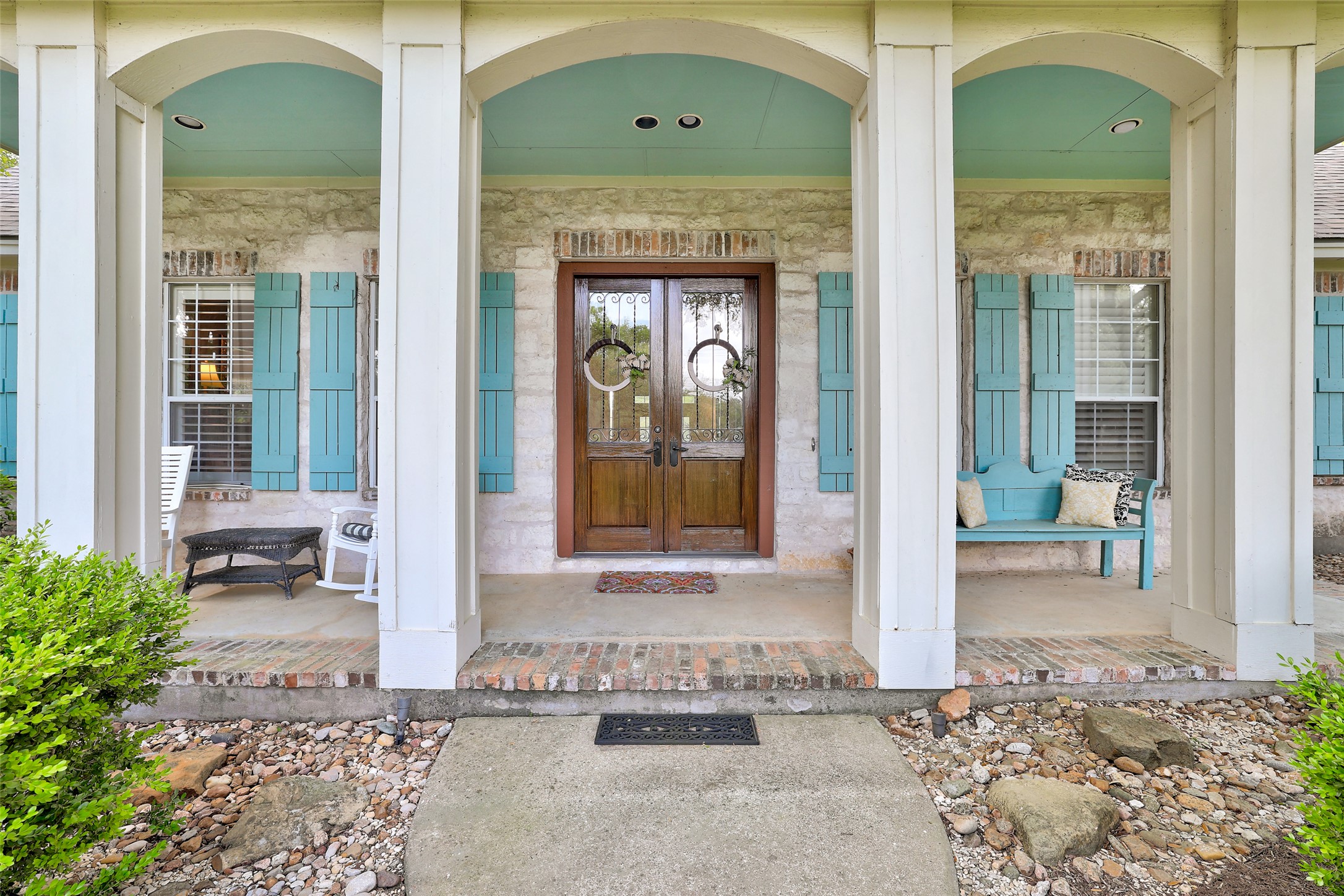 426 Logan Ranch Road Georgetown, TX 78628 - Photo 5 of 40 The limestone home and accented shutters give this homes curb appeal A+