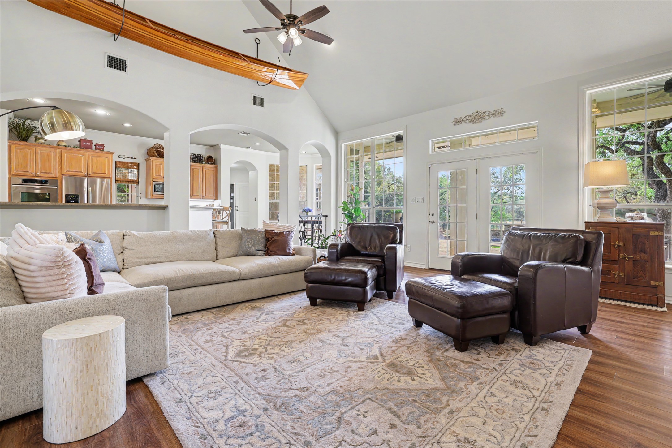 426 Logan Ranch Road Georgetown, TX 78628 - Photo 9 of 40 Lots of windows flank the back to enjoy the vast 3 acre property