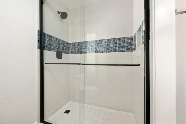 a bathroom with a shower