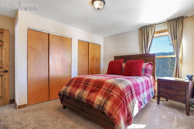 405 Cochetopa Road Florissant, CO 80816 - Photo 13 of 28 Master Bedroom with Solid Doors, His & Her closets and views of the trees!