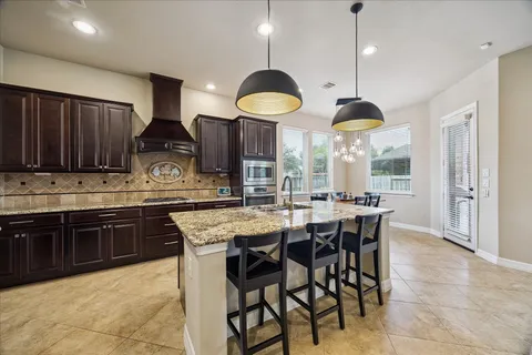 a kitchen with lots of counter top space