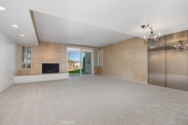 a view of a livingroom with a fireplace