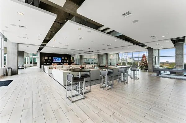 a front view of a multi story building