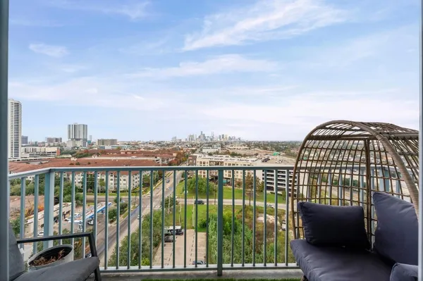 a view of city from balcony