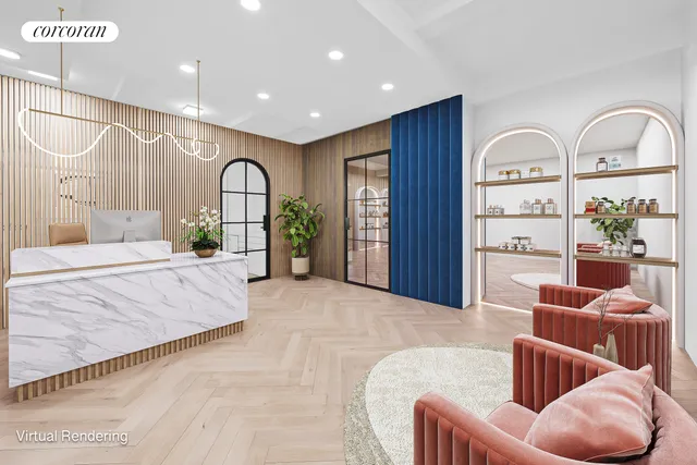 a living room with furniture flowerpot and a fireplace