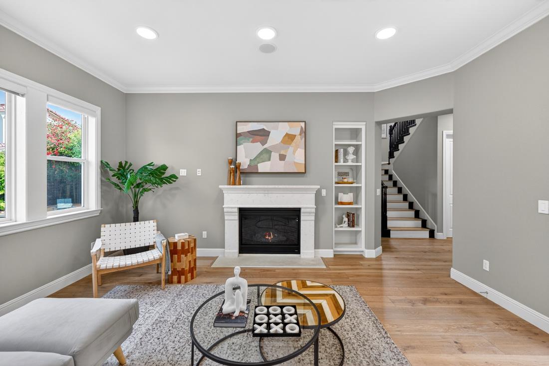 718 Timberpine Avenue Sunnyvale, CA 94086 - Photo 16 of 71 a living room with furniture and a fireplace