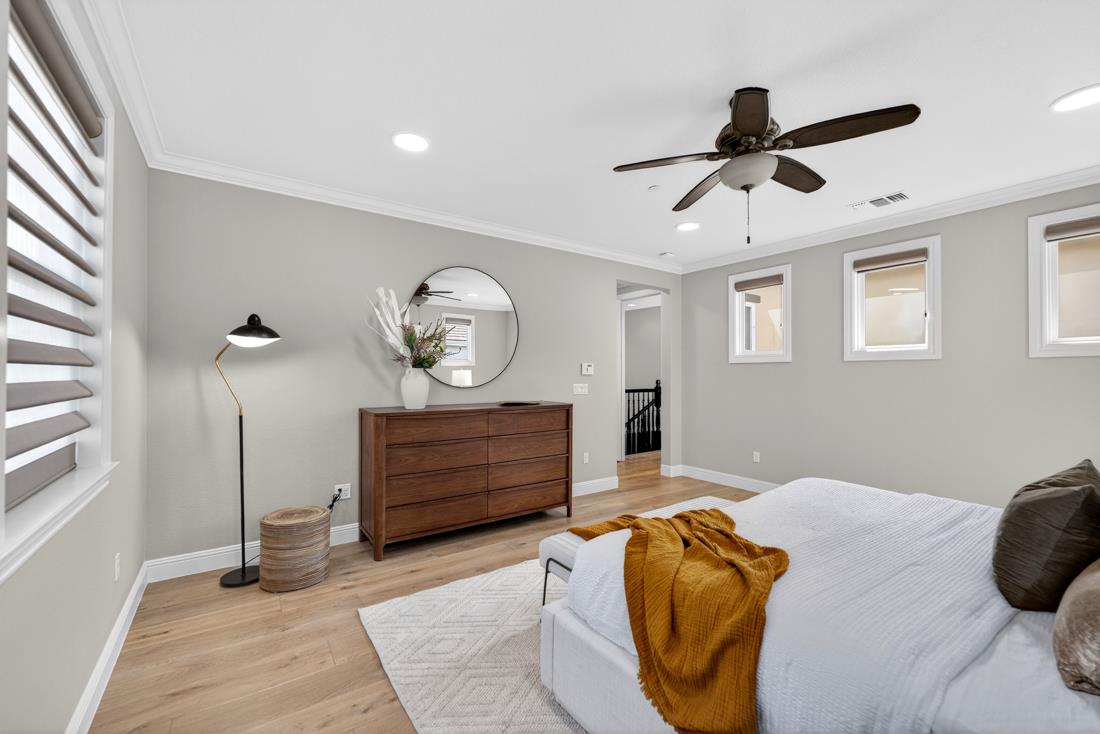 718 Timberpine Avenue Sunnyvale, CA 94086 - Photo 42 of 71 a bedroom with a bed and wooden floor