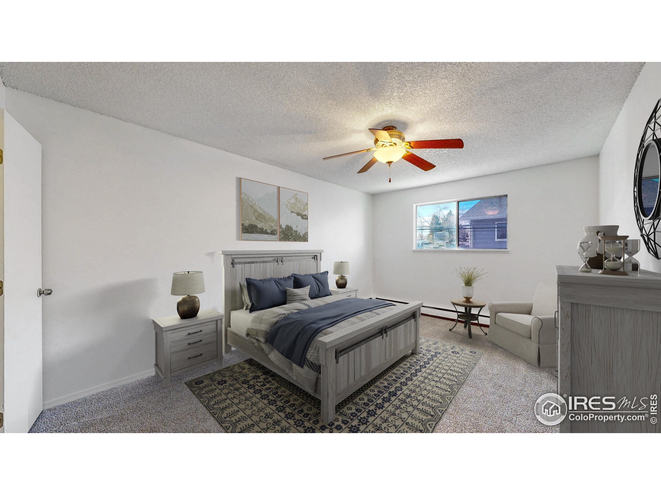 6975 Mariposa Street Denver, CO 80221 - Photo 16 of 34 a living room with furniture and a chandelier