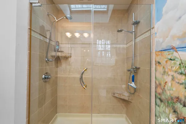 a bathroom with a shower