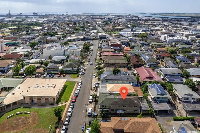 an aerial view of a city