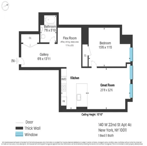 $1,435,000 | 140 West 22nd Street, Unit 4C | Chelsea