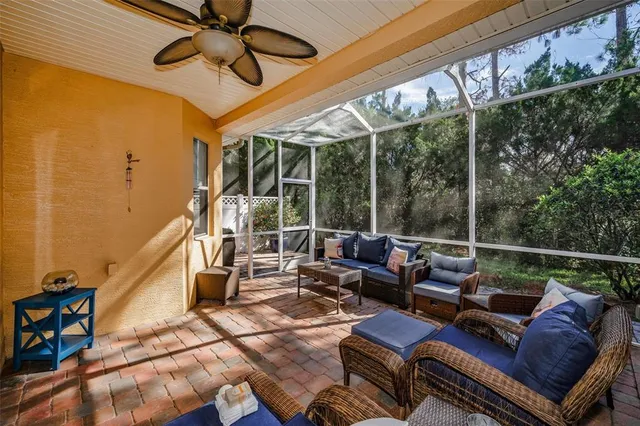 a view of a pathway both side of the house