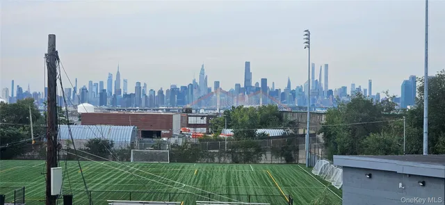 a view of a city with tall buildings and a park view
