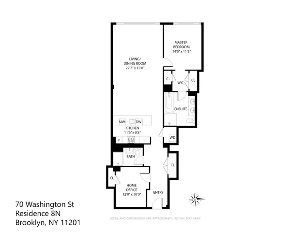 $1,850,000 | 70 Washington Street, Unit 8N | DUMBO