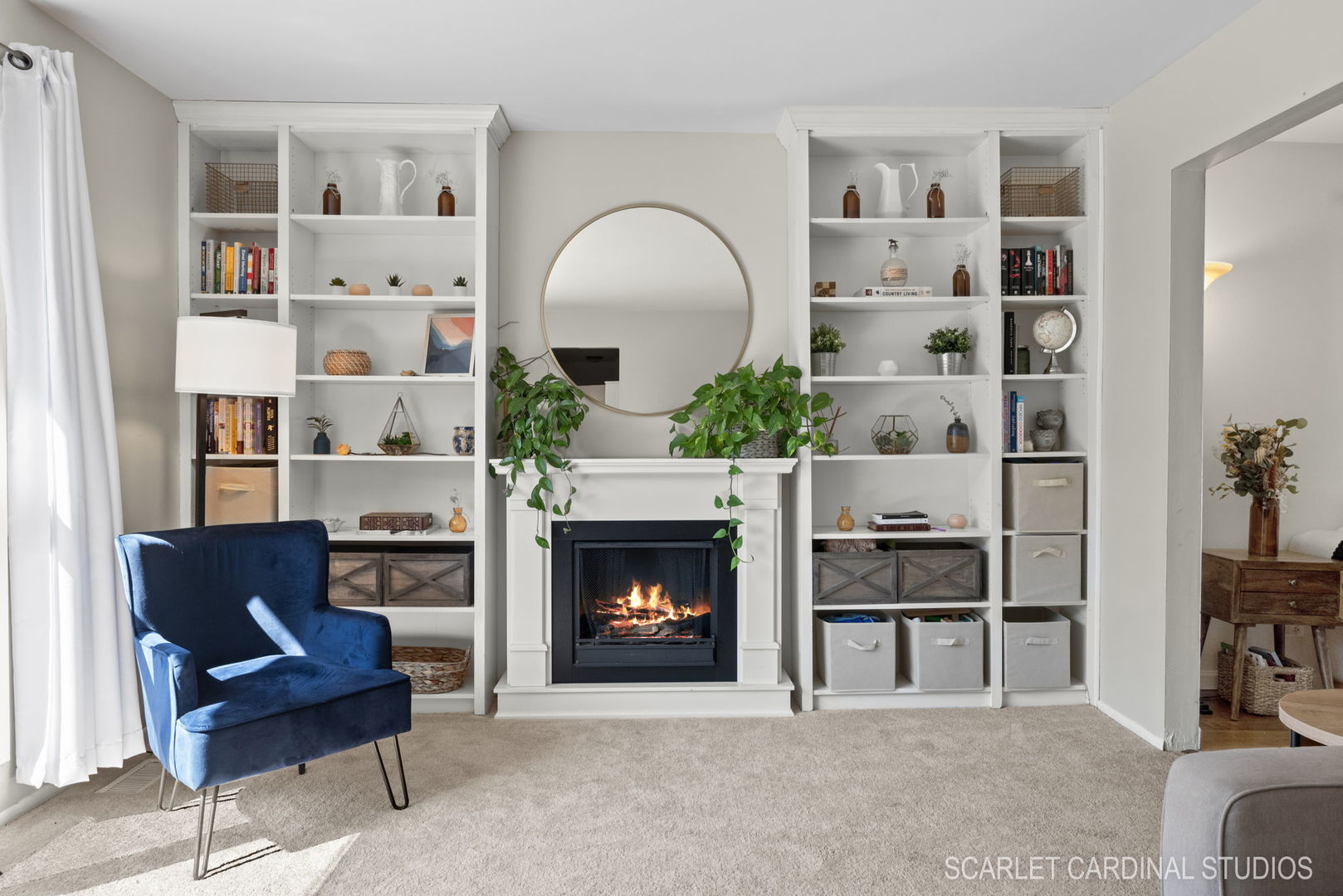 1215 Windsor Drive Wheaton, IL 60189 - Photo 4 of 32 a living room with furniture and a fireplace
