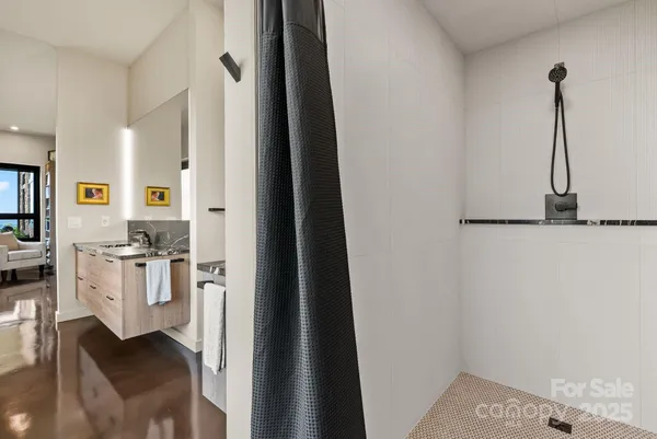 a view of a hallway with workspace