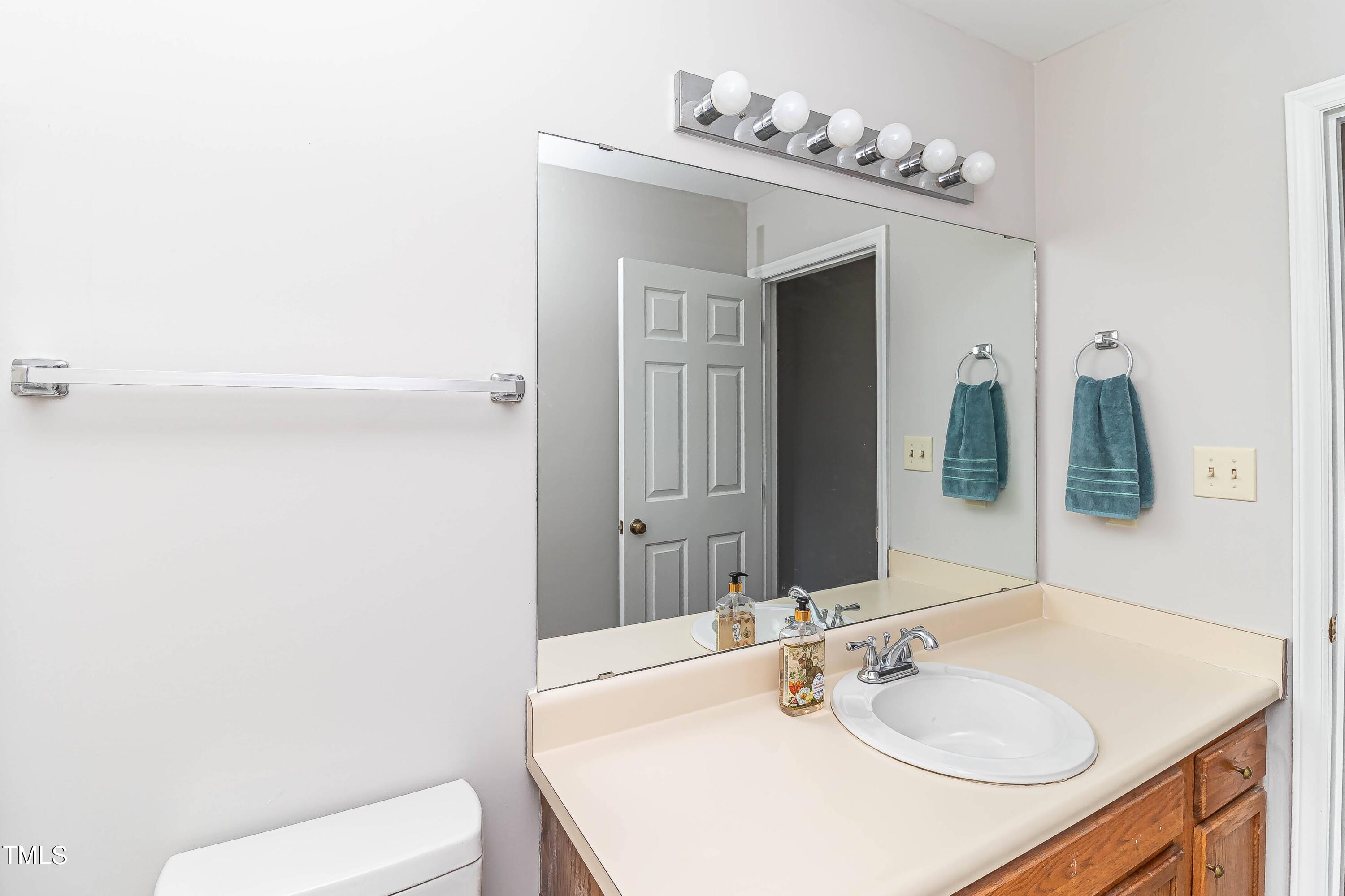 410 Barbour Road Smithfield, NC 27577 - Photo 9 of 16 a bathroom with a sink vanity and mirror