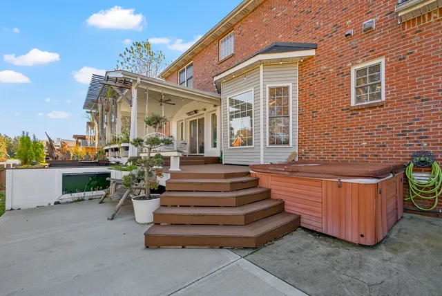 a front view of a house with swimming pool
