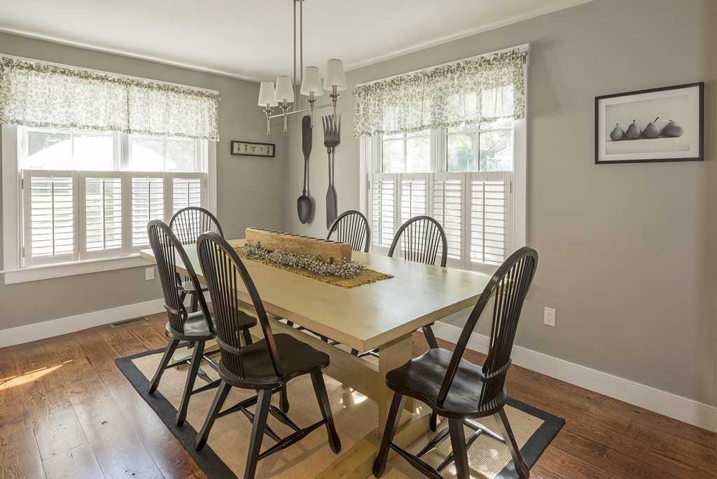 3 Turkey Shore Road Ipswich, MA 01938 - Photo 6 of 21 a dining room with furniture a chandelier and wooden floor