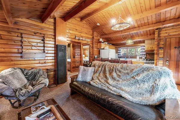 a living room with furniture
