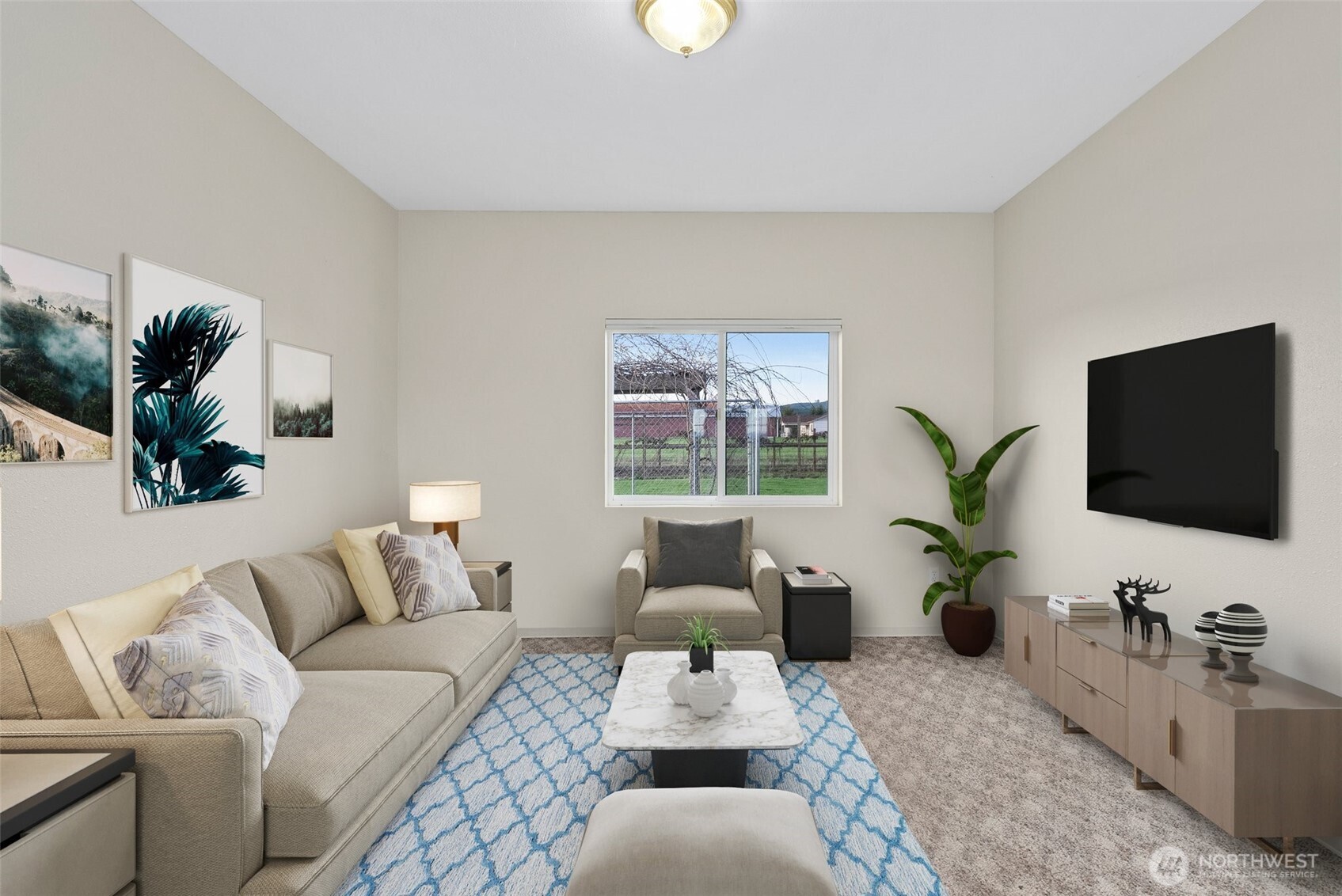 198 Short Road Onalaska, WA 98570 - Photo 23 of 40 a living room with furniture and a flat screen tv