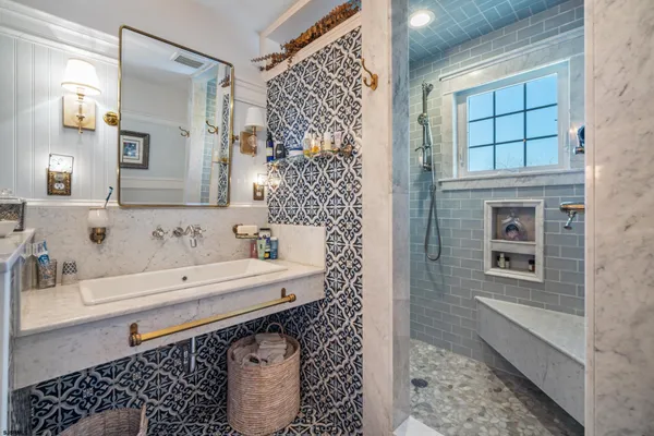 a bathroom with a shower