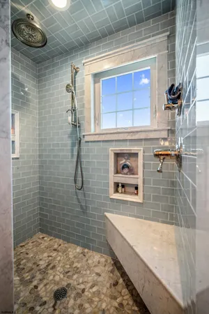 a bathroom with a shower