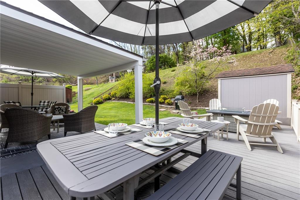 2955 Kings Mill Road Bethel Park, PA 15102 - Photo 28 of 40 a view of a patio with a table chairs and a patio