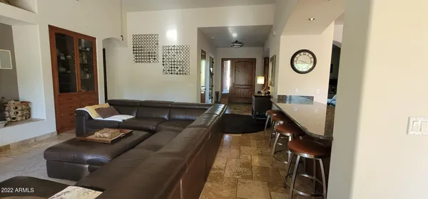 a living room with furniture