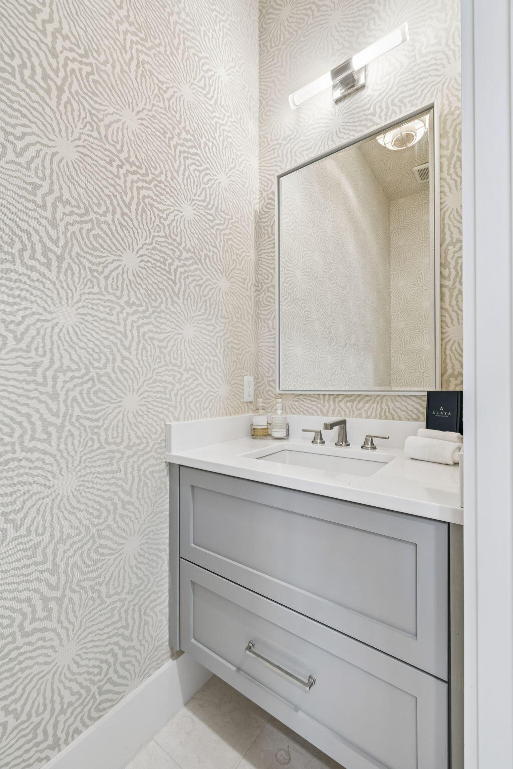 65 A St Inlet Beach Inlet Beach, FL 32461 - Photo 37 of 77 a bathroom with a sink and a mirror