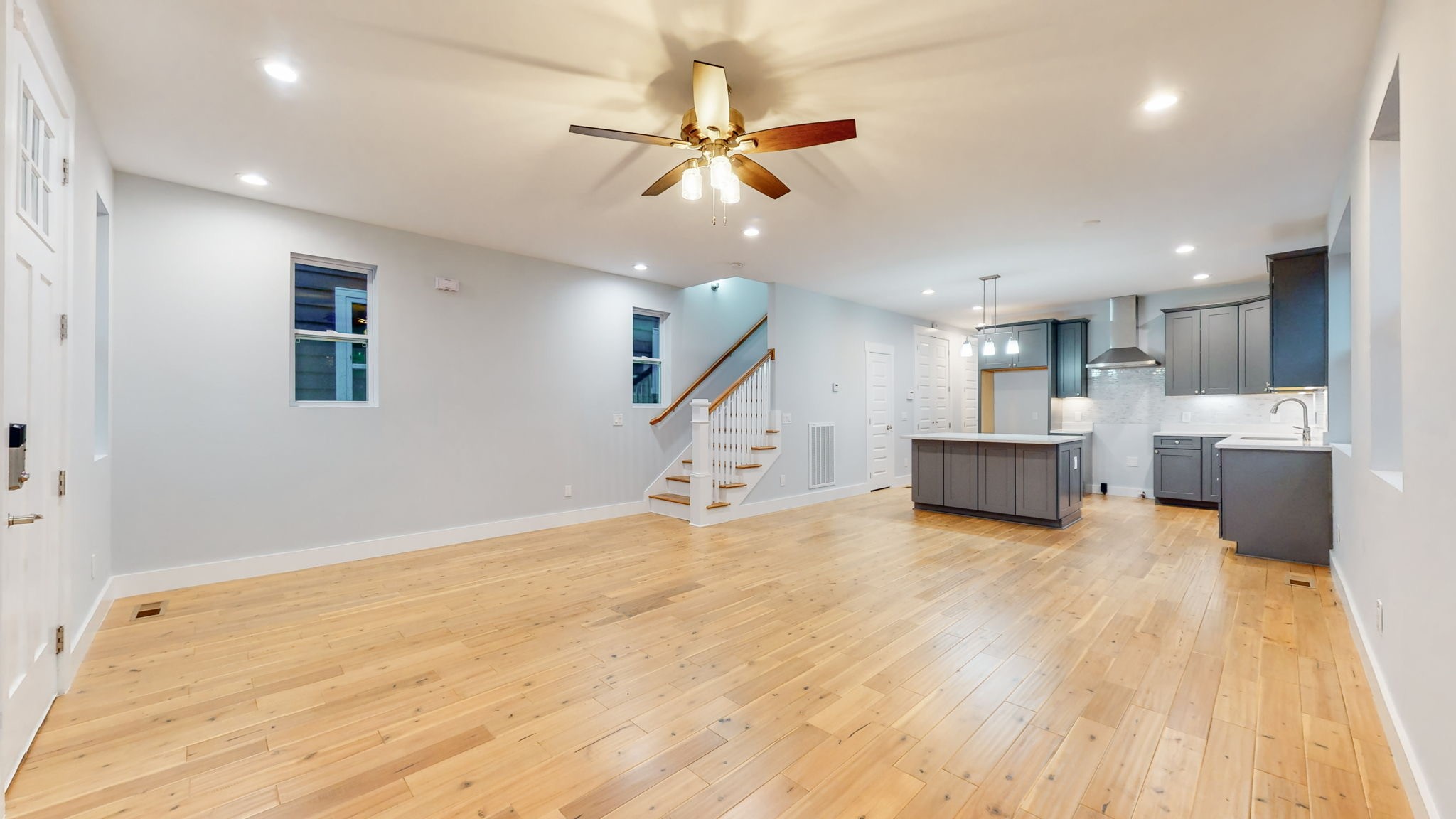 128 Ben Allen Road Nashville, TN 37207 - Photo 14 of 51 a view of a kitchen with a sink and a ceiling fan
