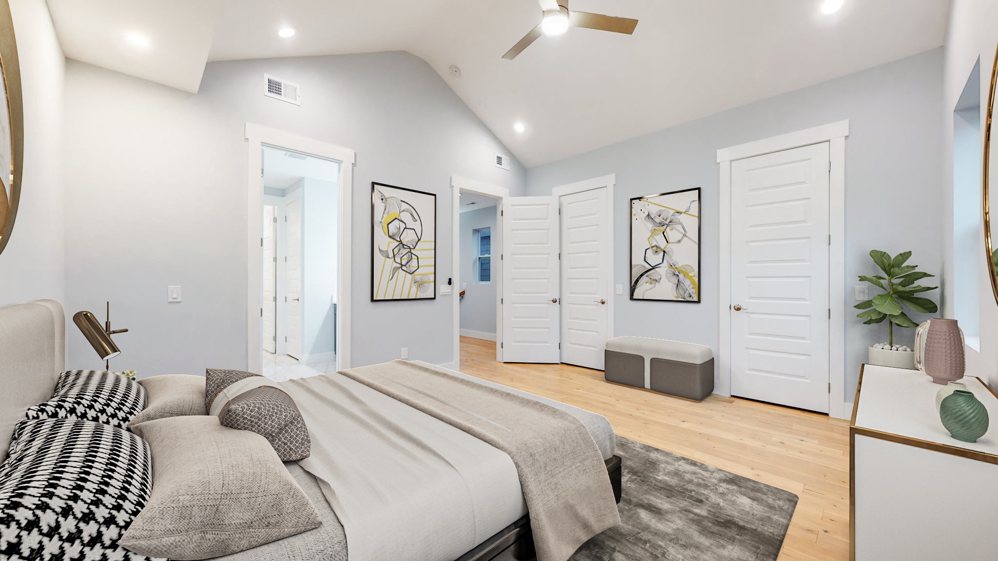 128 Ben Allen Road Nashville, TN 37207 - Photo 20 of 51 a bedroom with a bed and a couch