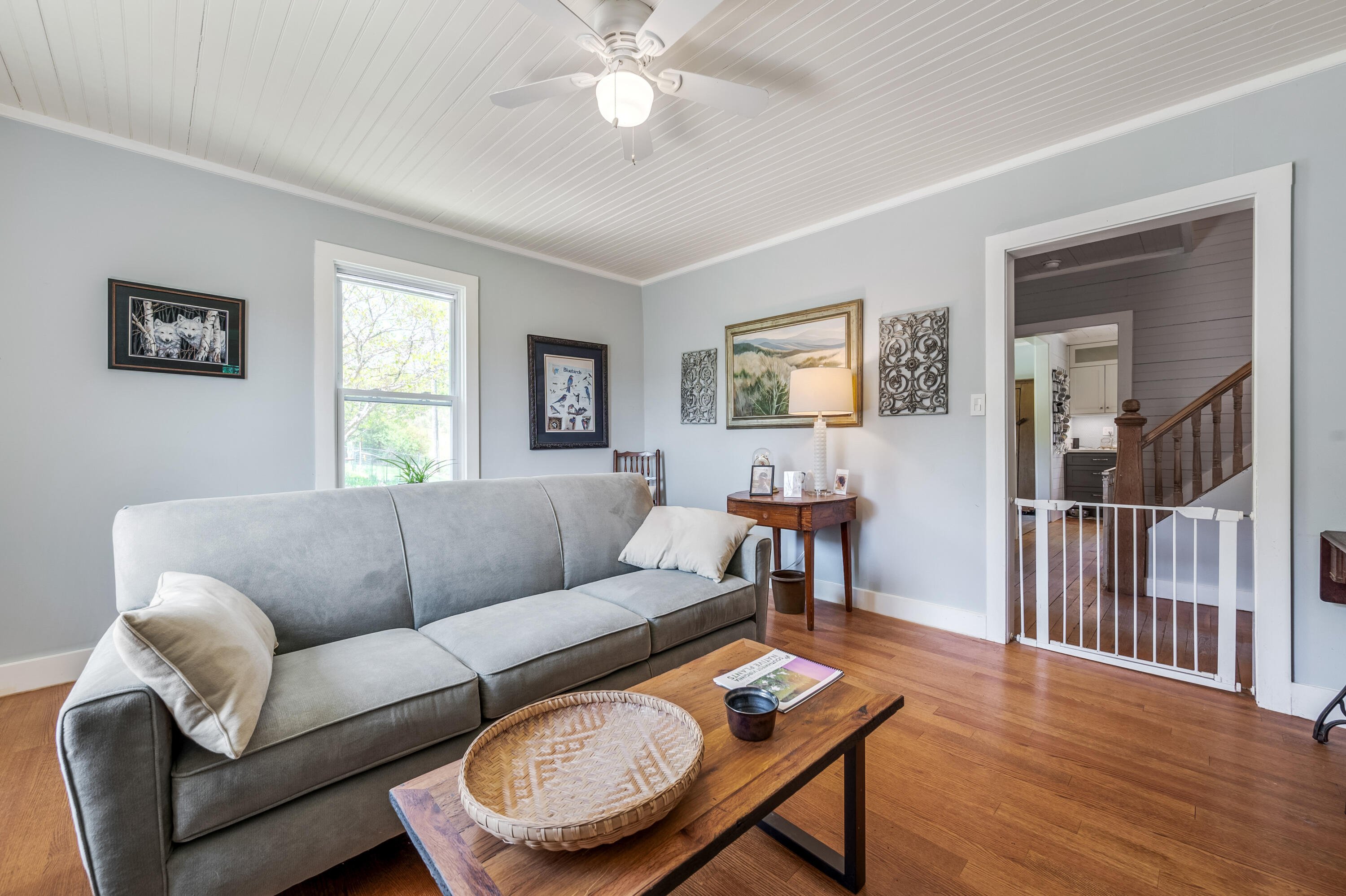 771 White Oak Grove Road Northeast Riner, VA 24149 - Photo 25 of 113 a living room with furniture and a wooden floor