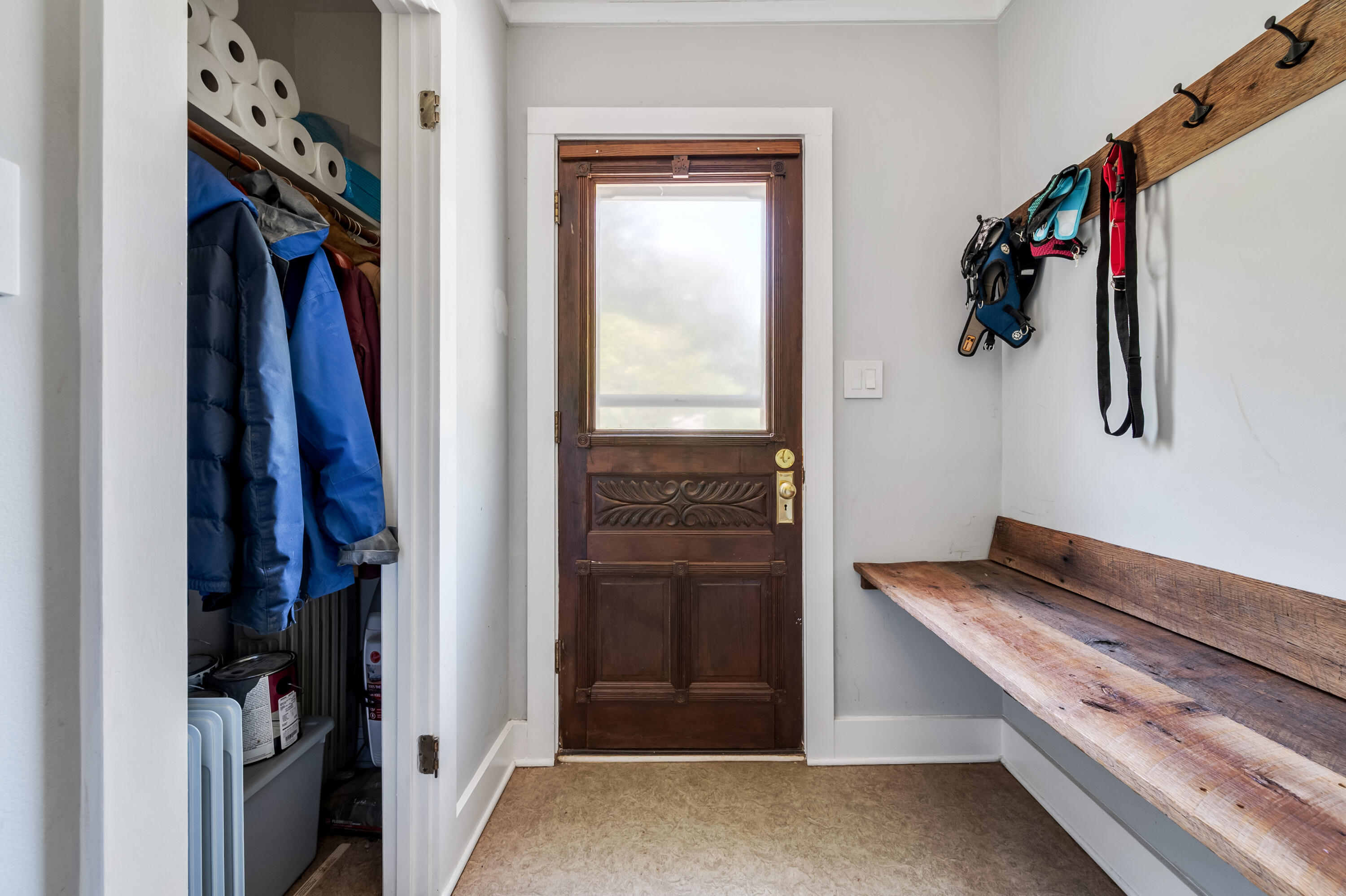 771 White Oak Grove Road Northeast Riner, VA 24149 - Photo 49 of 113 a view of walk in closet with clothes and shoes