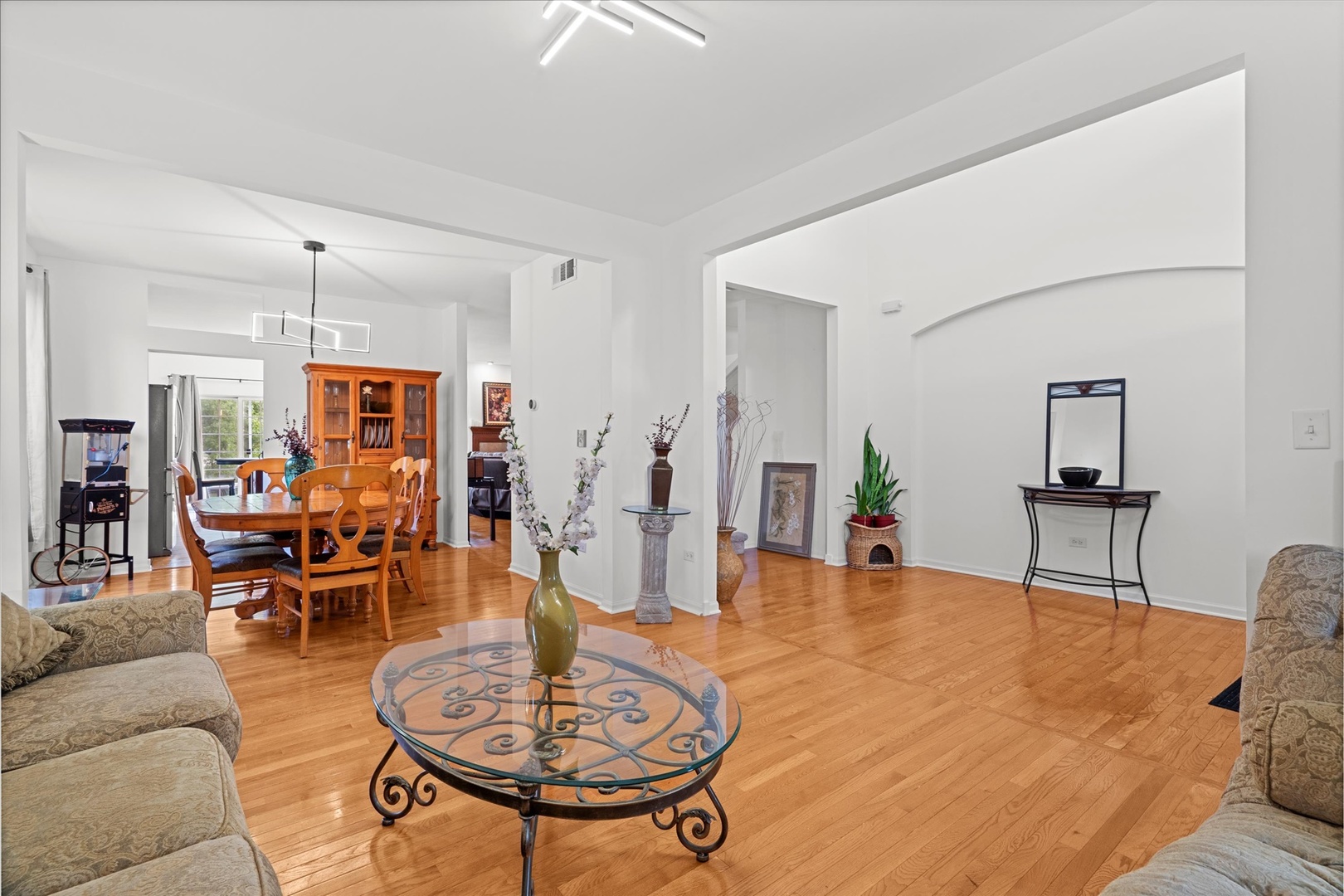 1314 Danhof Drive Bolingbrook, IL 60490 - Photo 4 of 39 a living room with furniture a dining table and a potted plant