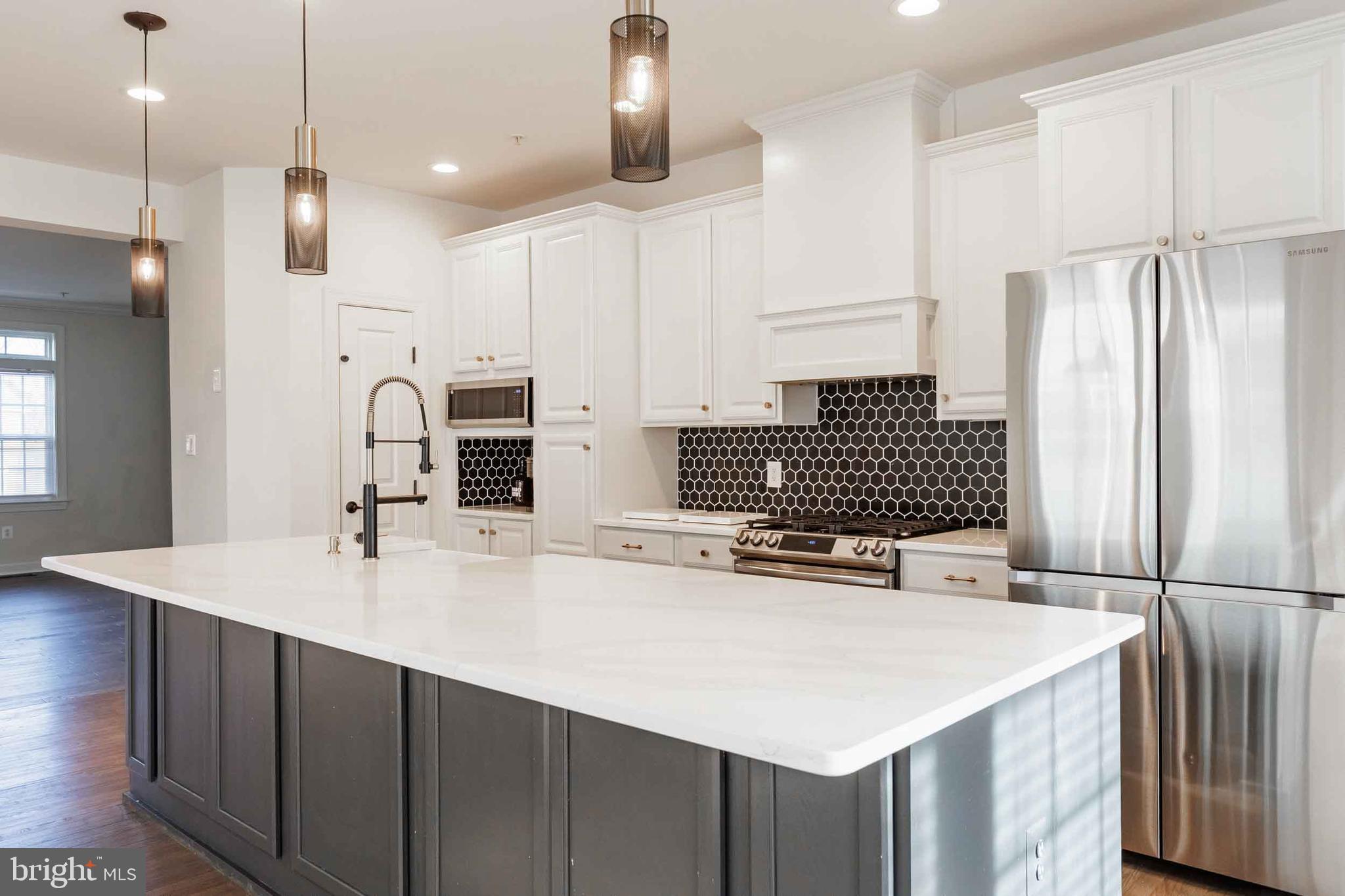 9733 Braidwood Terrace Frederick, MD 21704 - Photo 8 of 33 a kitchen with stainless steel appliances a sink a stove a refrigerator and island
