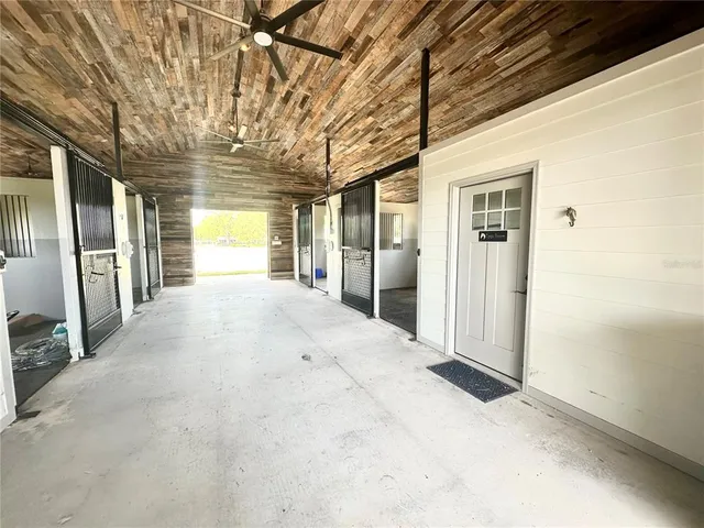 a view of a black gate