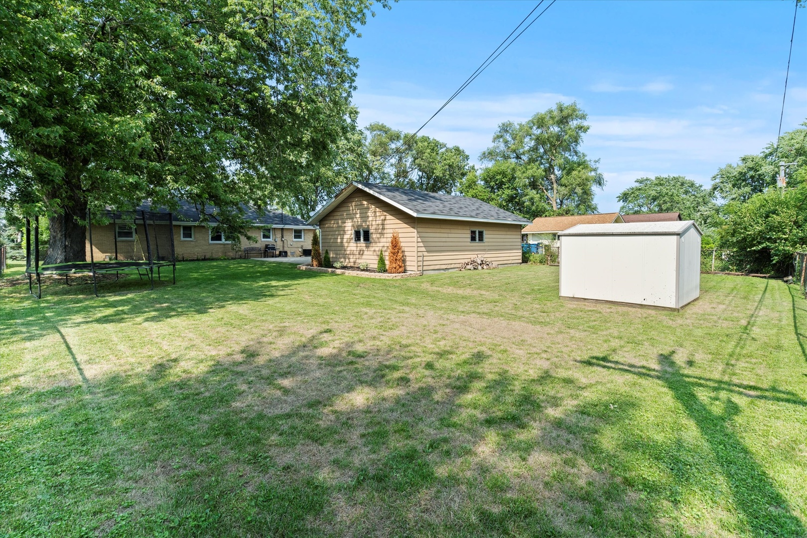 5661 Roosevelt Street Monee, IL 60449 - Photo 18 of 20 a view of a backyard with potted plants and large tree