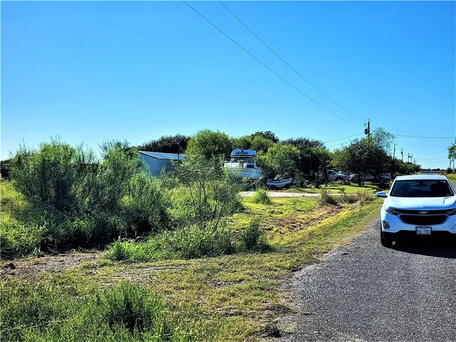 a view of a swimming pool with a yard