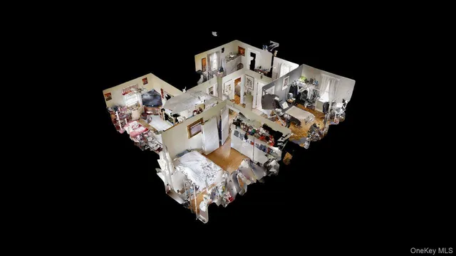 a close up of a table with chairs