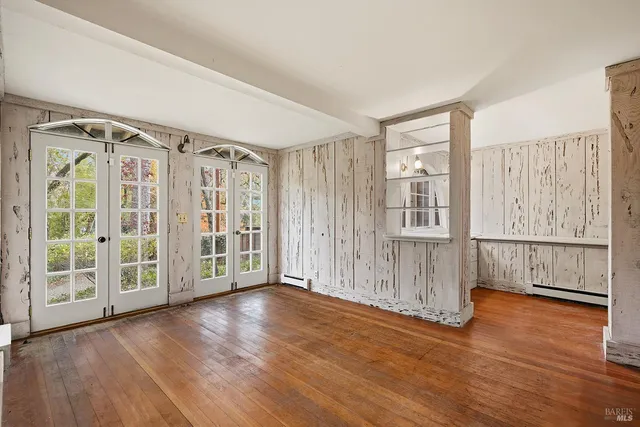 a backyard of a house with lots of green space