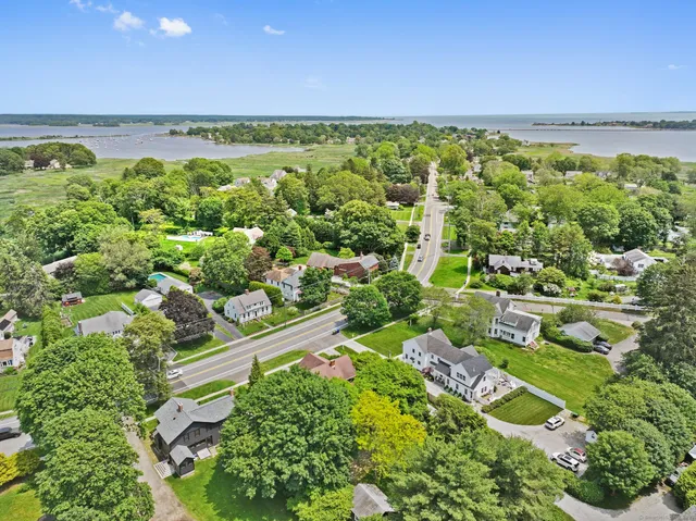 a view of a garden with an ocean