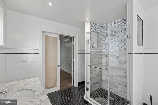 a bathroom with a shower